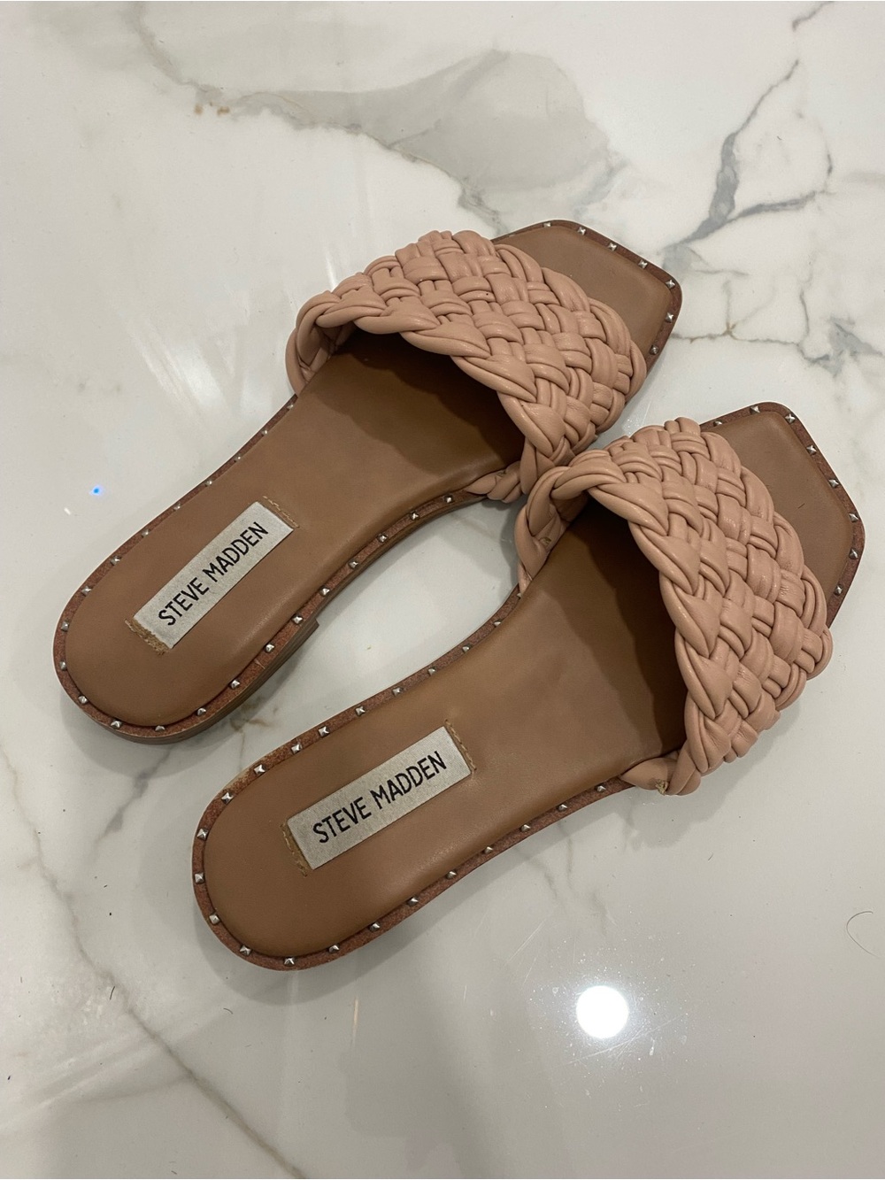 Steve Madden Braided Slide Sandals - Nude Pink